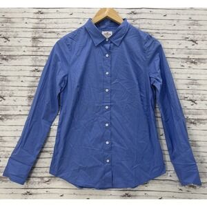 J. Crew Haberdashery Long Sleeve Collard Button-Up Shirt S Blue Office Stretch